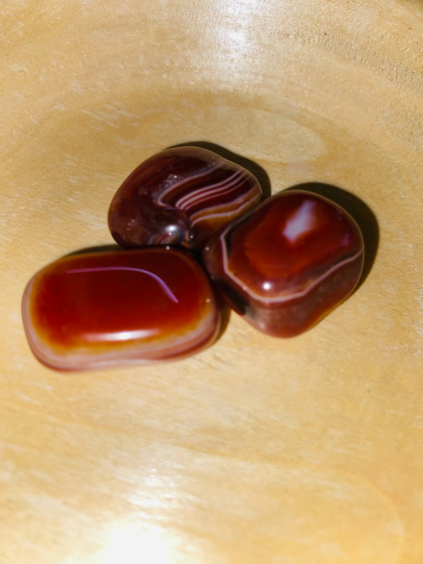 Banded agate tumbles
