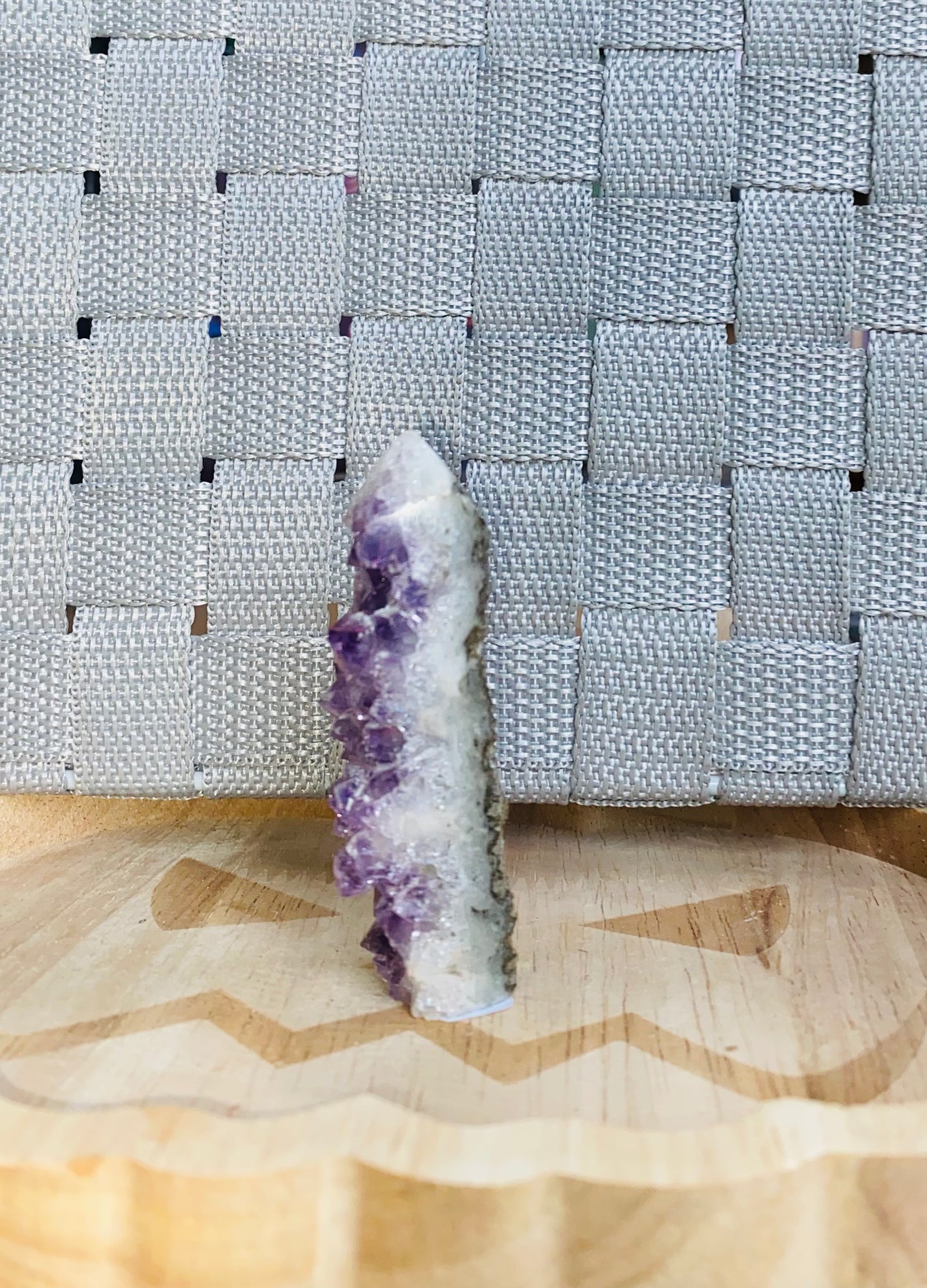 Raw cluster amethyst point