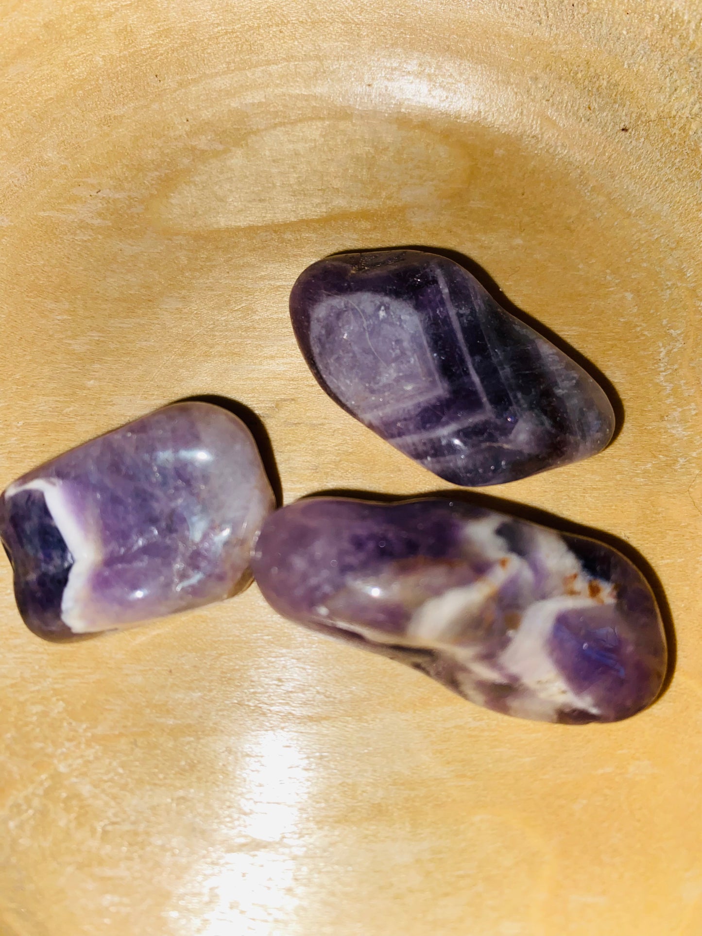 Chevron amethyst tumbles