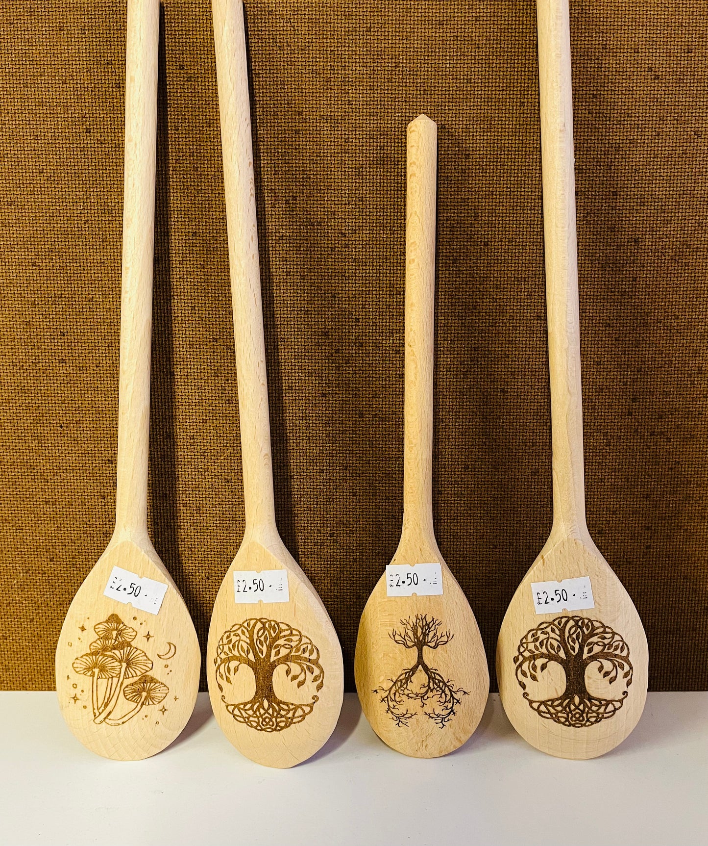 Engraved wooden spoons