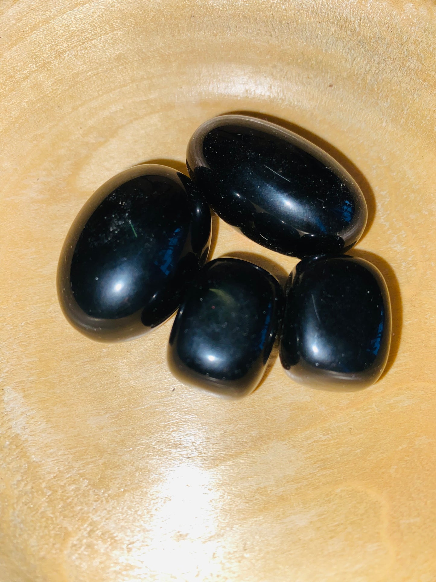 Black obsidian tumbles
