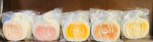 Pumpkin spice scented pumpkin candles