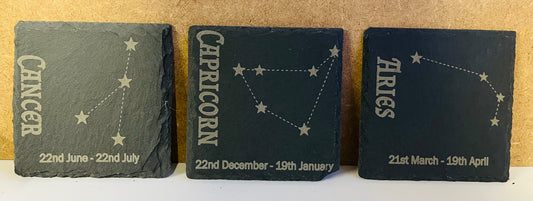 Zodiac slate coasters