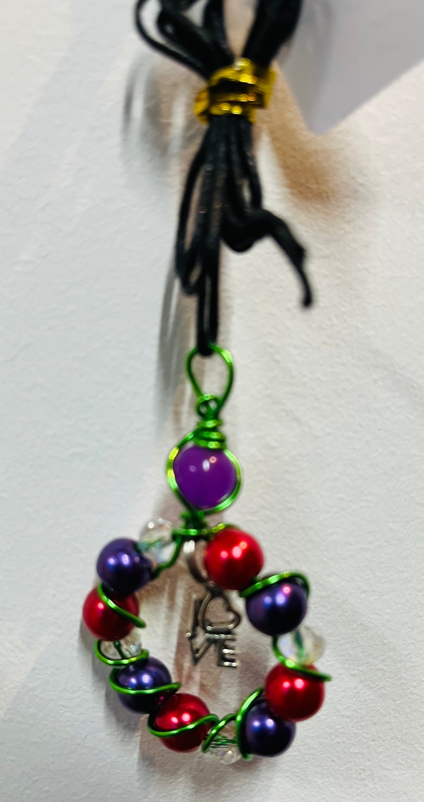 Round beaded wire wrapped necklace