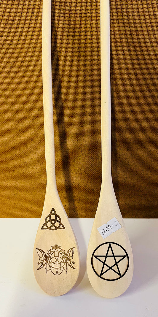 Engraved long handled spoon