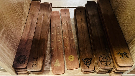 Wooden incense ash catcher