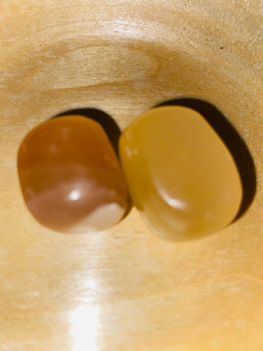 Honey calcite tumbles