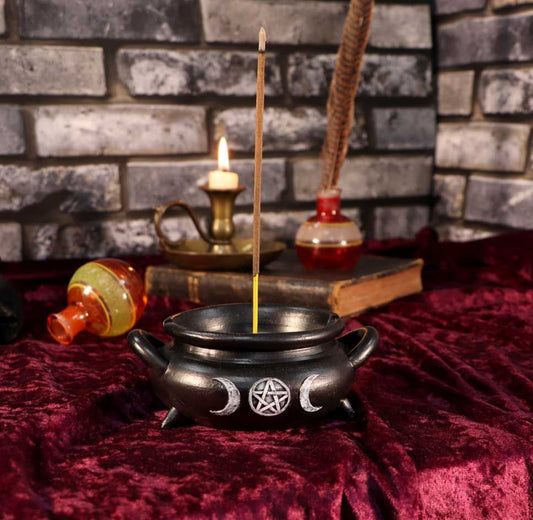 Black cauldron incense burner