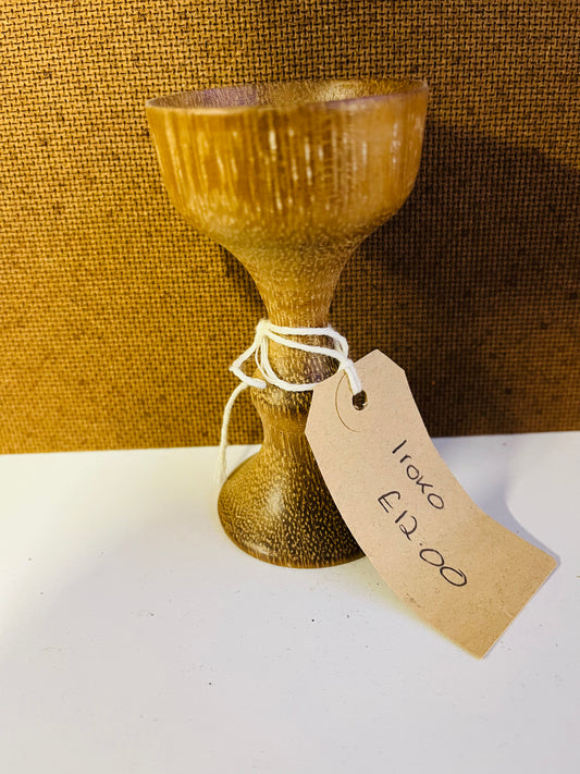 Hand turned Iroko chalice