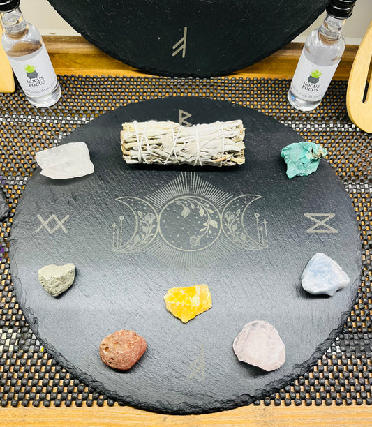 Slate charging / ritual plates