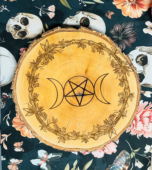 Wooden log Altar plate