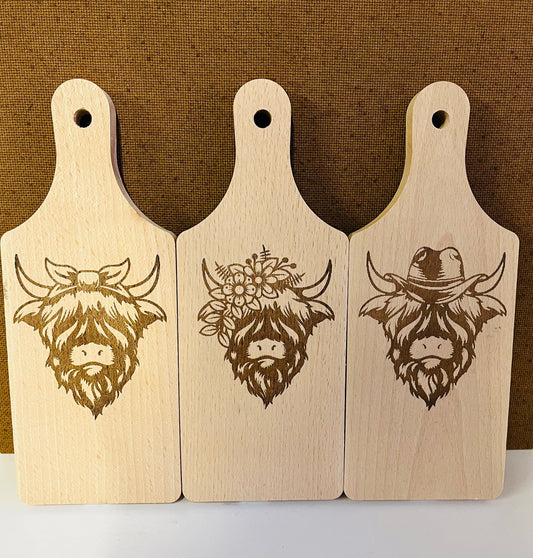 Highland cow serving boards