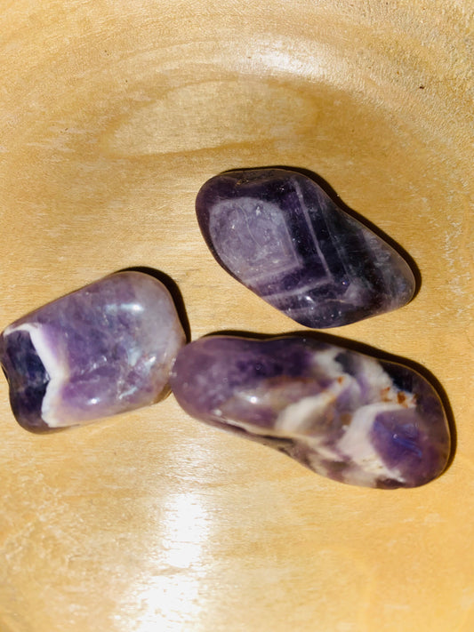 Chevron amethyst tumbles