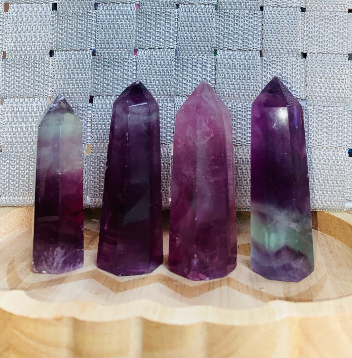 Wonky purple flourite points