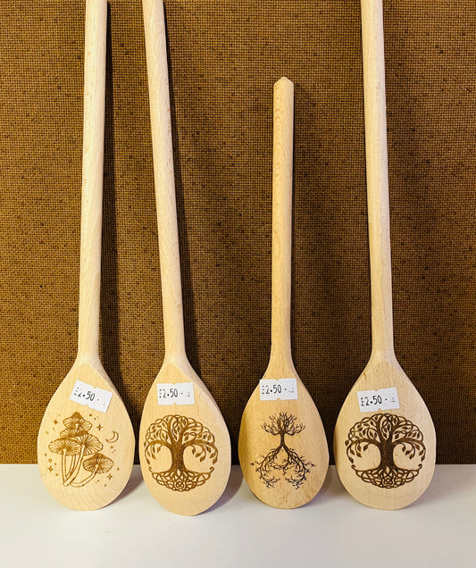 Engraved wooden spoons