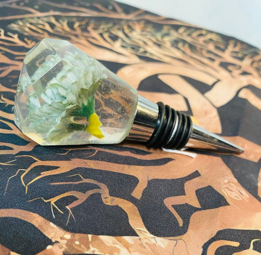 Flower wine bottle stopper