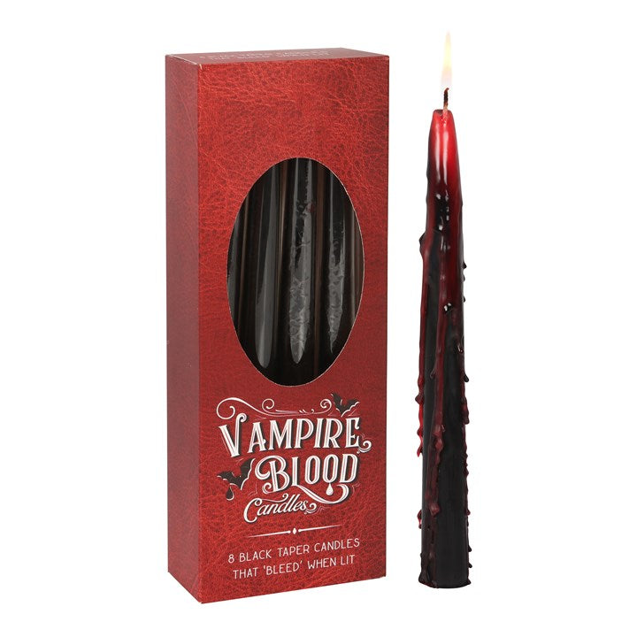 *Set of 8 Vampire Blood Wax Taper Unscented Candles (4/12)