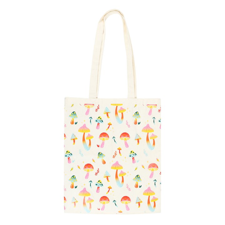 Funky Fungi Mushroom Print Polycotton Tote Bag