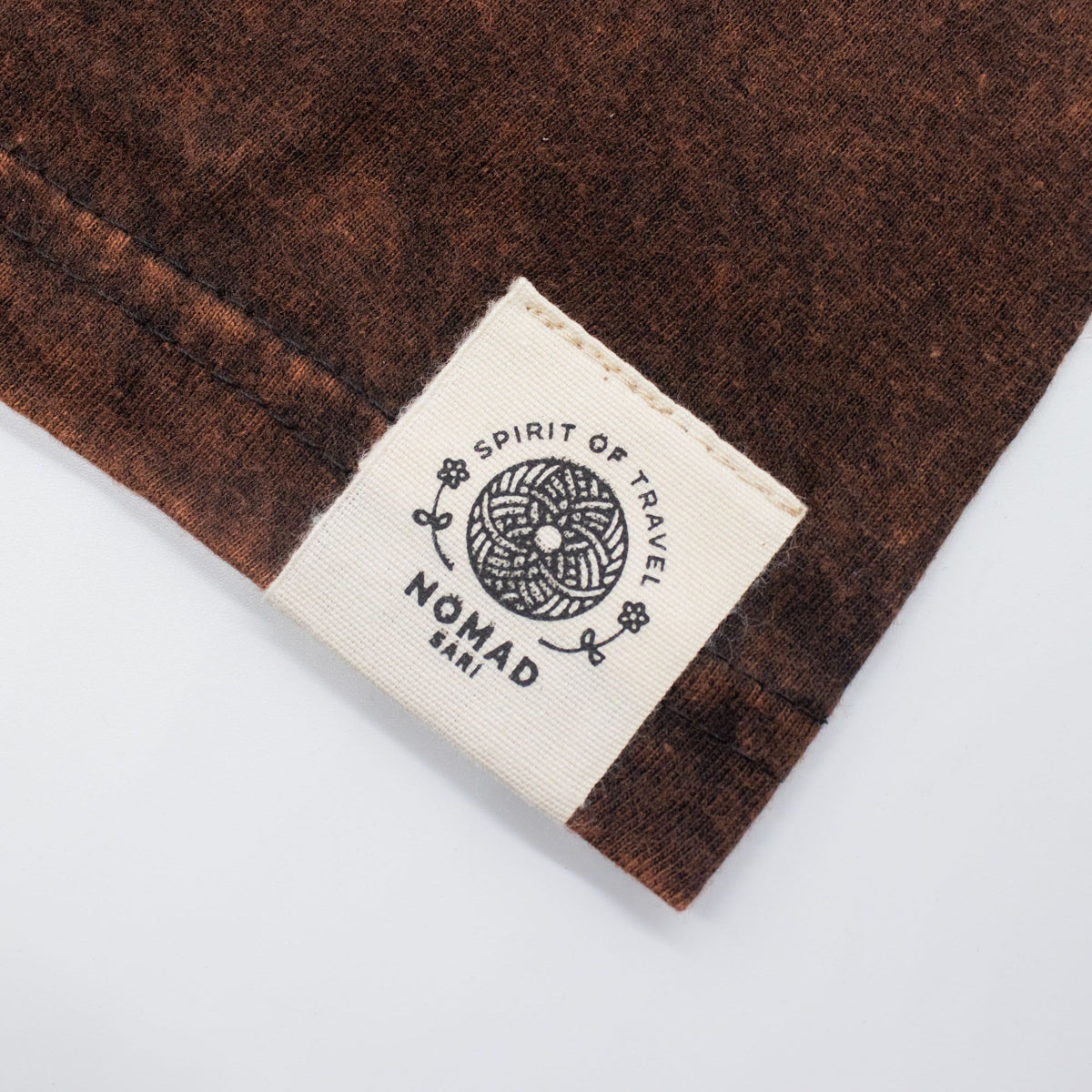Nomad Sari Stonewashed Cotton T-Shirt - Sun & Zodiac - Brown - Small