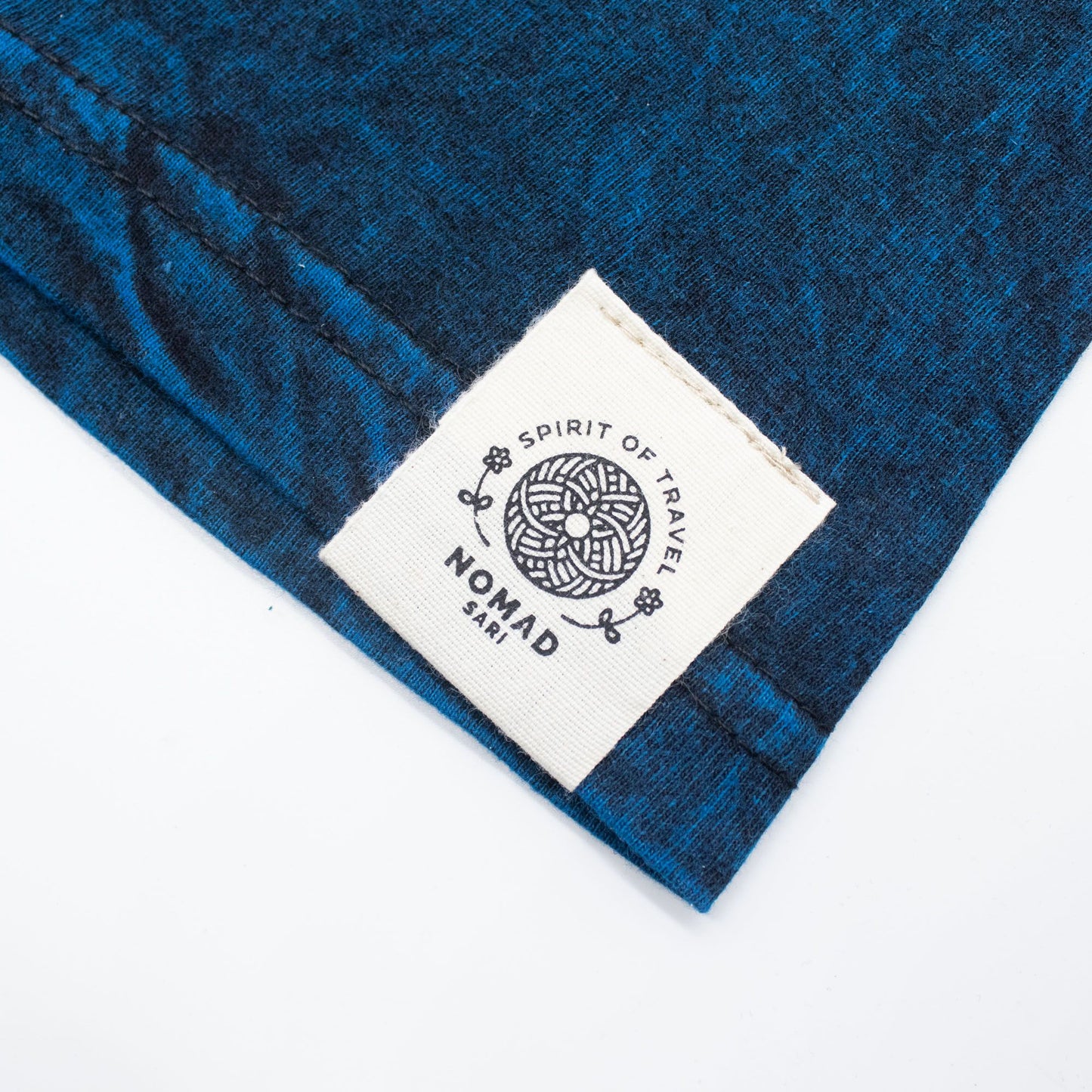 Nomad Sari Stonewashed Cotton T-Shirt - Stay Wild Moon Child - Blue - Large
