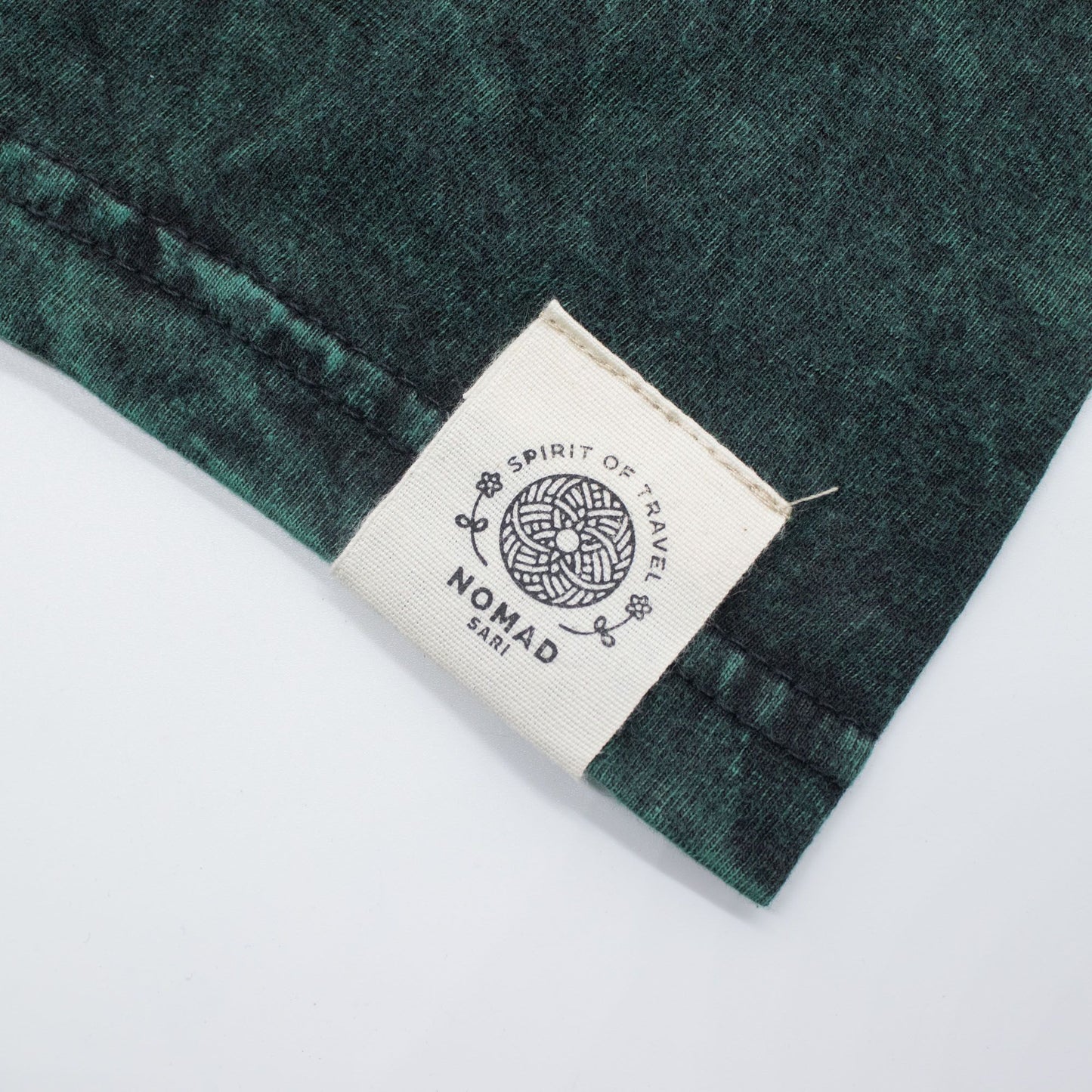 Nomad Sari Stonewashed Cotton T-Shirt - Tree of Life - Green - XL