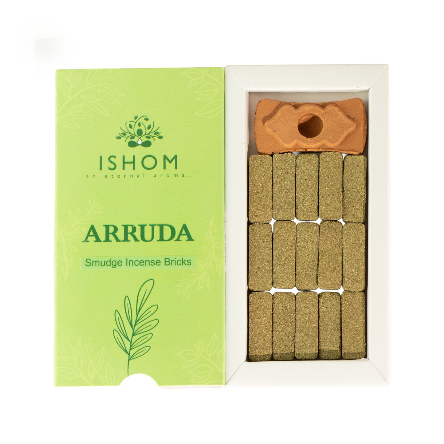 Pack of 15 Natural Incense Smudge Bricks and Burner - Benzion