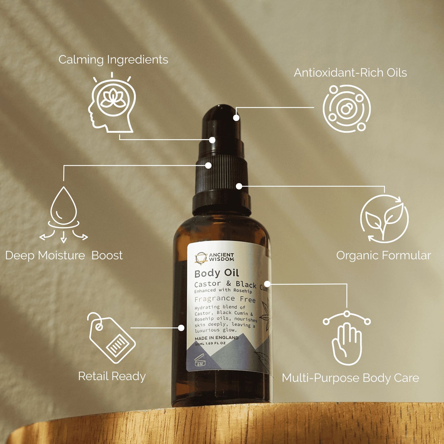 Organic Body Oil 50ml - Rosehip (Unfragranced)