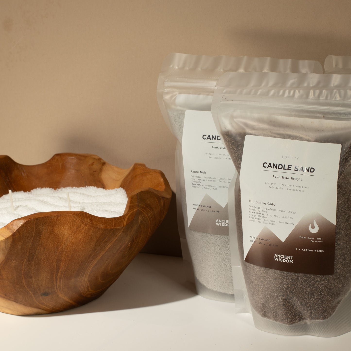 Fragranced Candle Sand - Taupe Orange - Cobalt - 300g