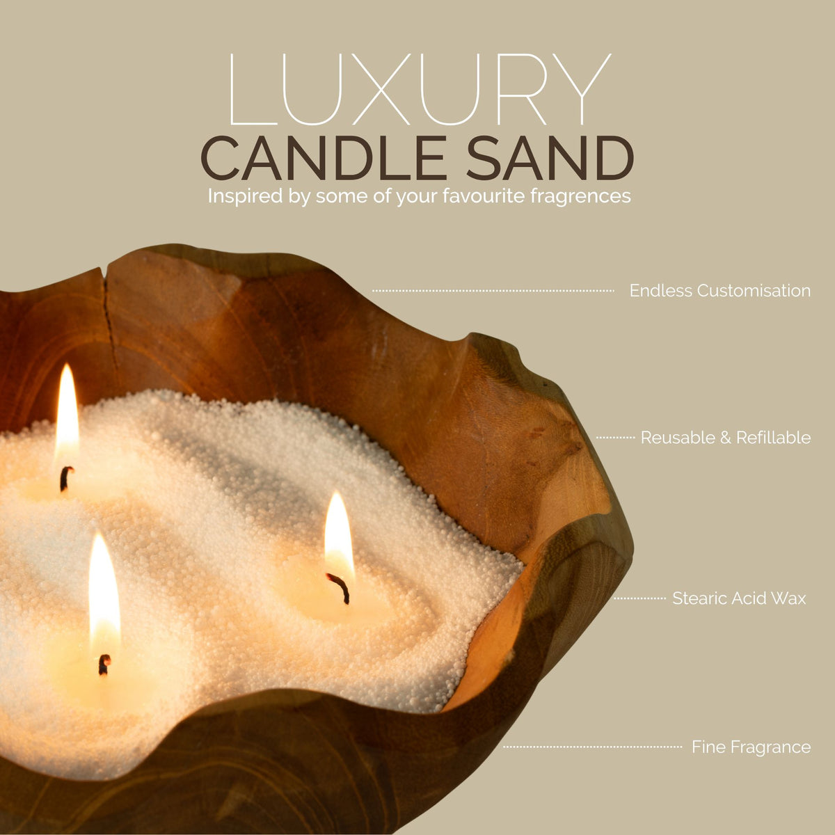 Fragranced Candle Sand - White - Starlight Elixir - 300g