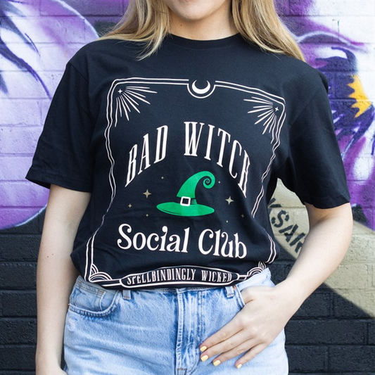 Green Bad Witch Social Club Unisex T-shirt Size M
