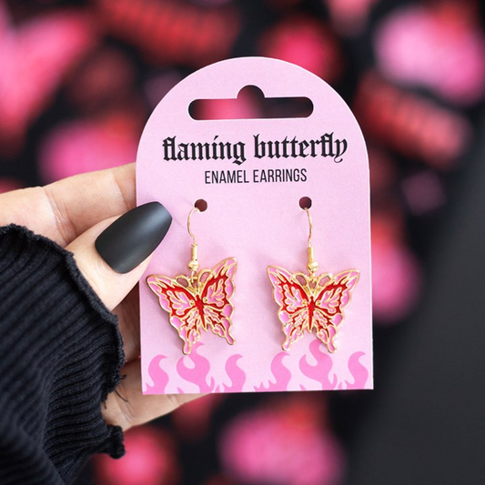 Flaming Butterfly Earrings